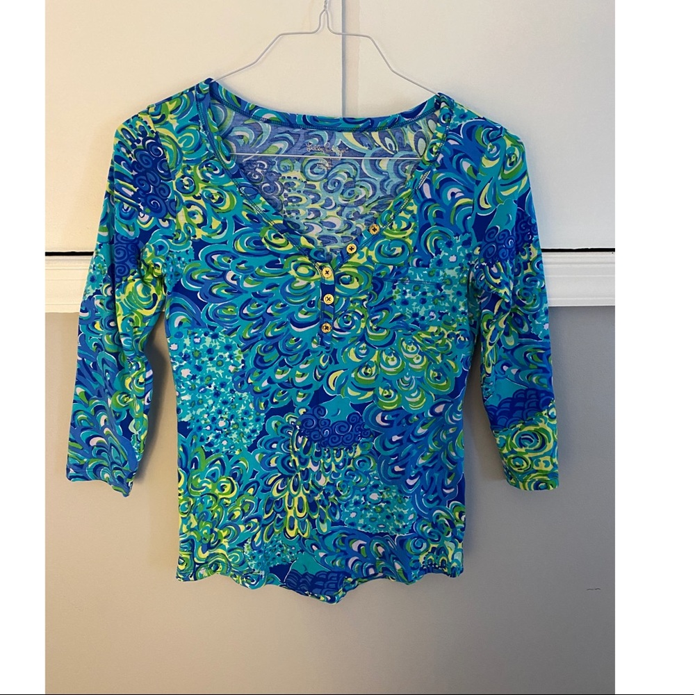 New Lily Pulitzer 3/4 sleeve printed shirt